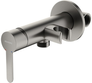 MEZCLADOR SANITARIO DE DUCHA CON SOPORTE BRUSHED METAL